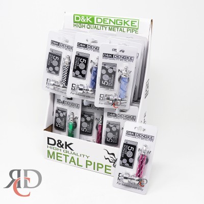 METAL PIPE WITH SCREEN MIC COLOR AND MIC CHECKER DESIGNS MP57 24CT/DISPLAY